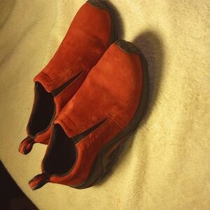 Merrell Womens Jungle Moc Sunset Red Suede Slip On Shoes - Size 7